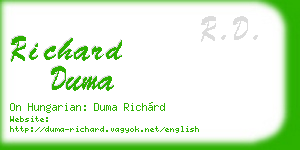richard duma business card