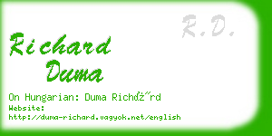 richard duma business card